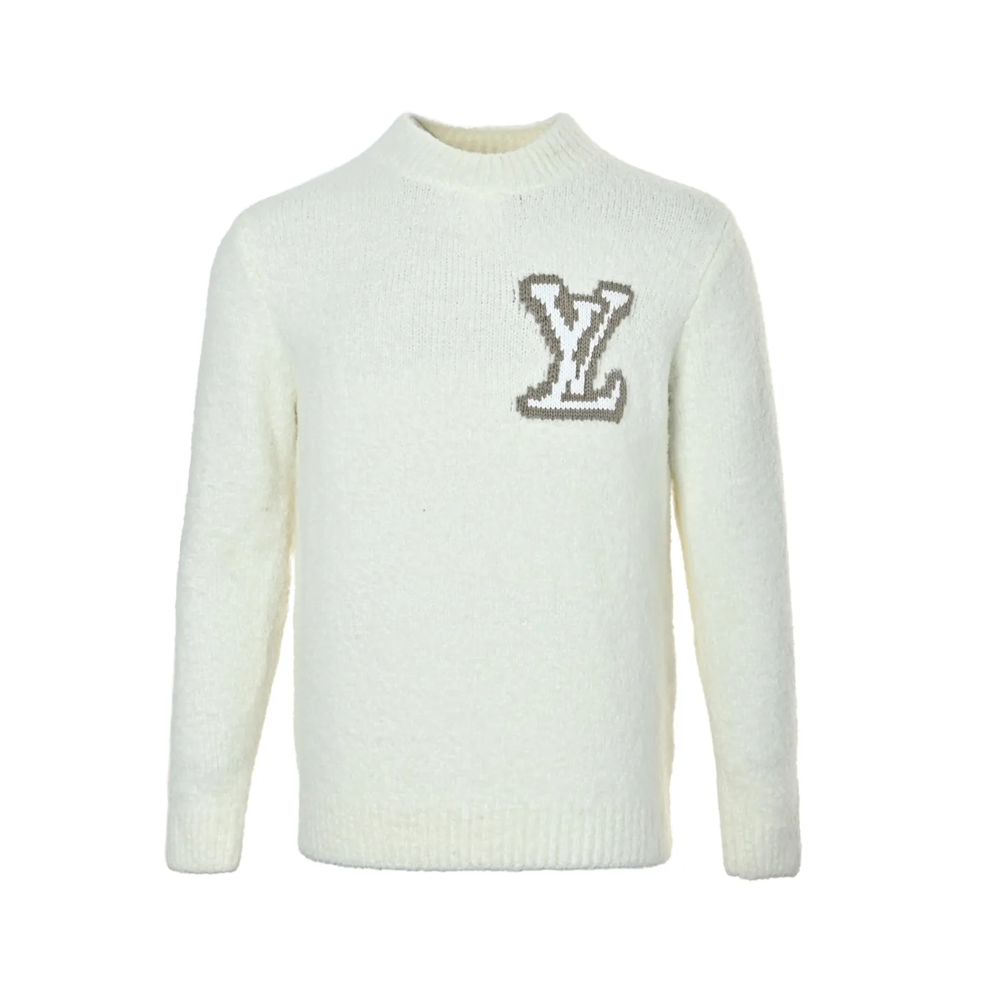 Louis Vuitton front and rear logo jacquard sweater